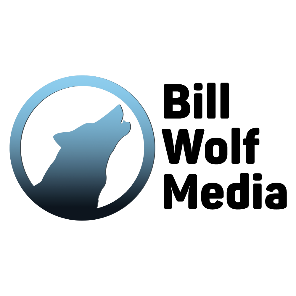 A silhouette of a howling wolf inside a circle, with a black background.