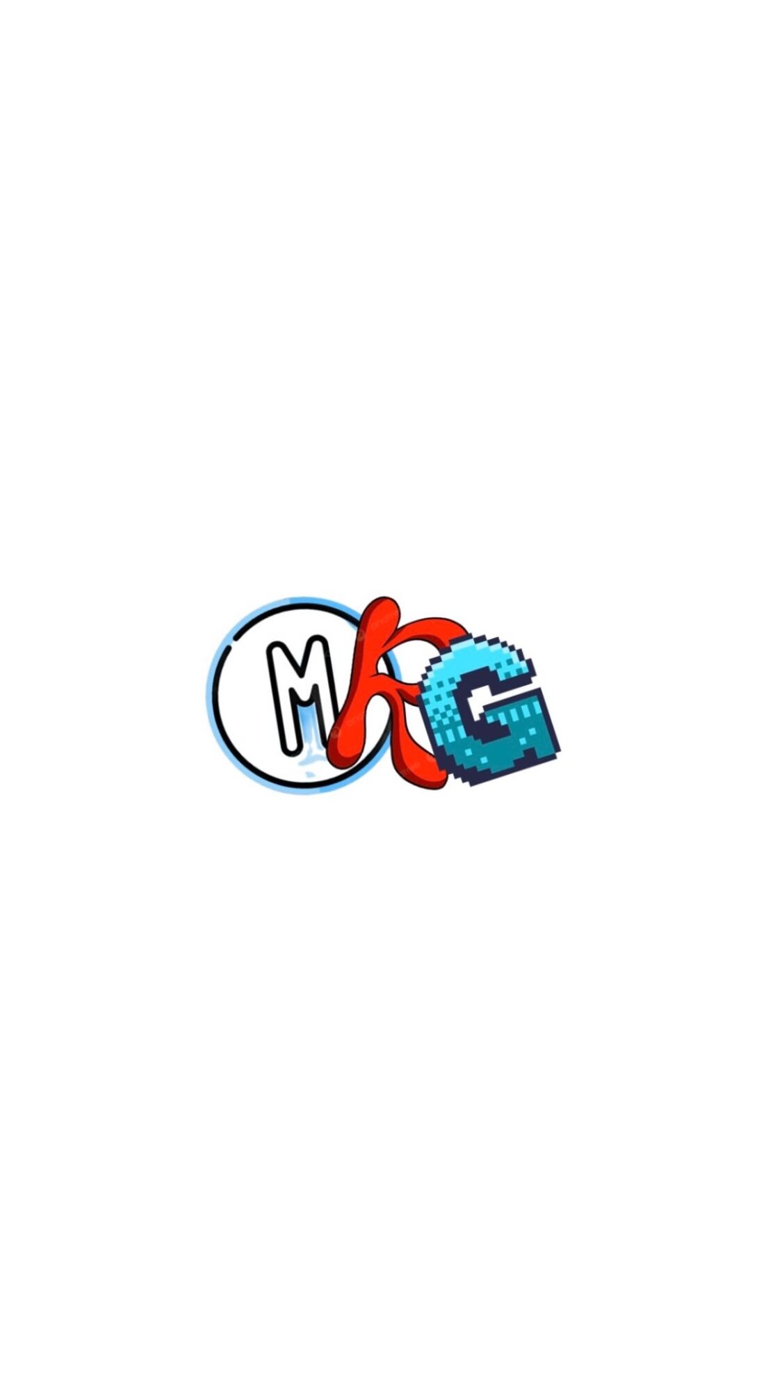Colorful logo with the letters M, K, and G, featuring a red and blue design, on a white background.