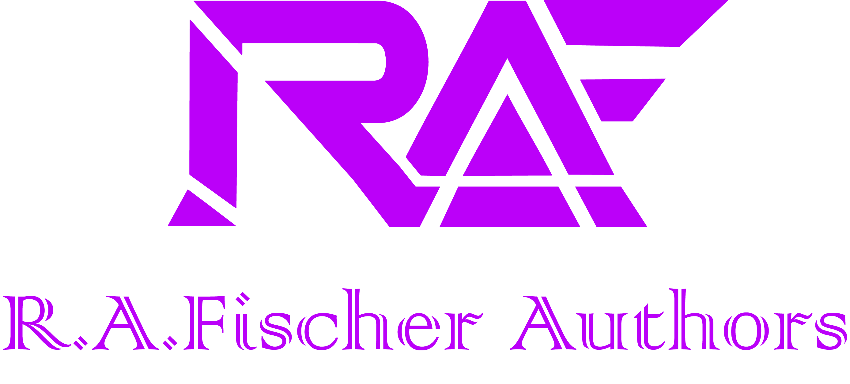 Logo with purple text reading 'R.A. Fischer Authors' on a black background.