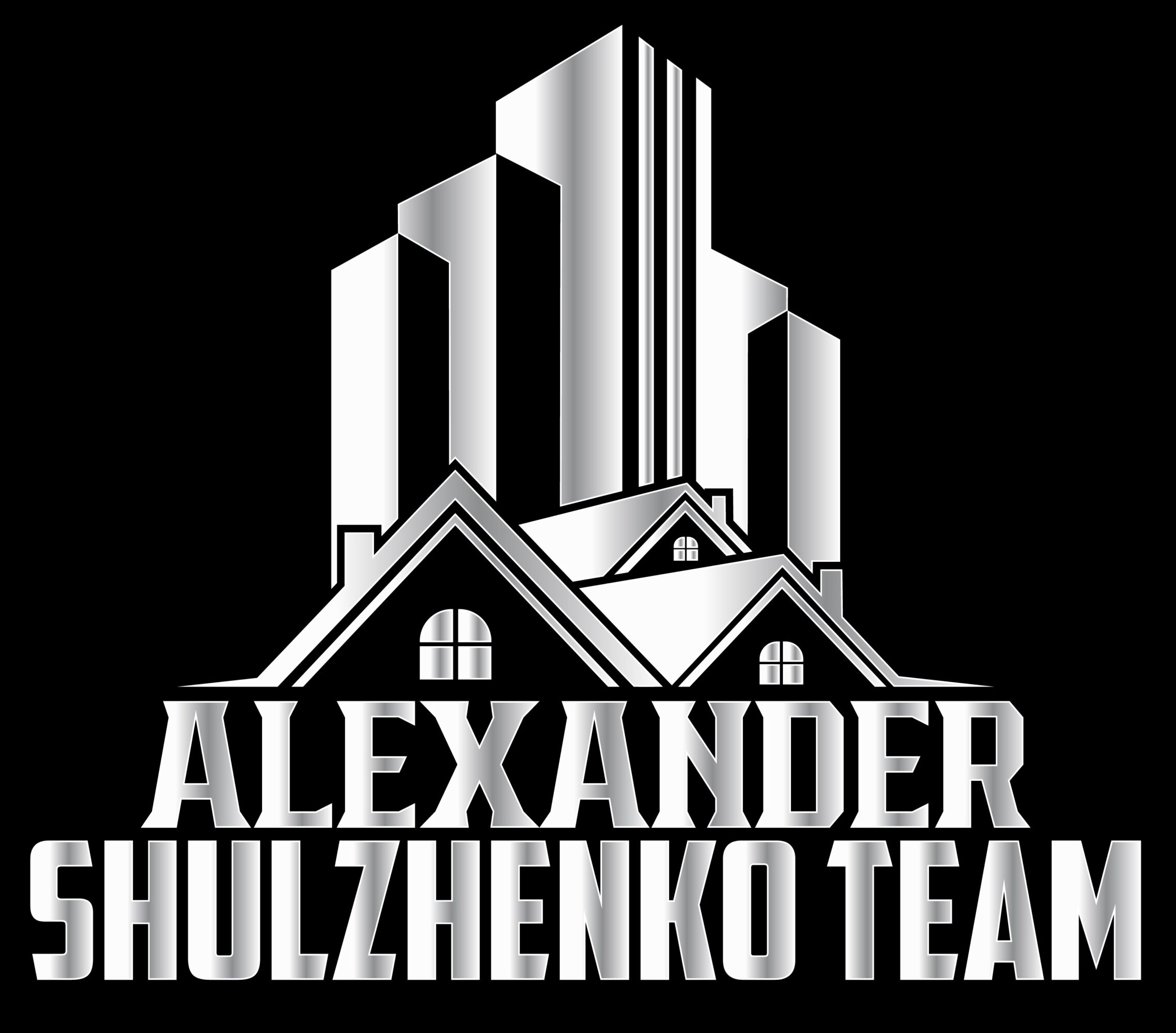 Logo with tall buildings and a house, text reads 'ALEXANDER SHULZHENKO TEAM'.