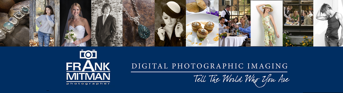 A collage of various black and white and color photographs, including portraits, outdoor scenes, and objects, with a blue banner at the bottom.