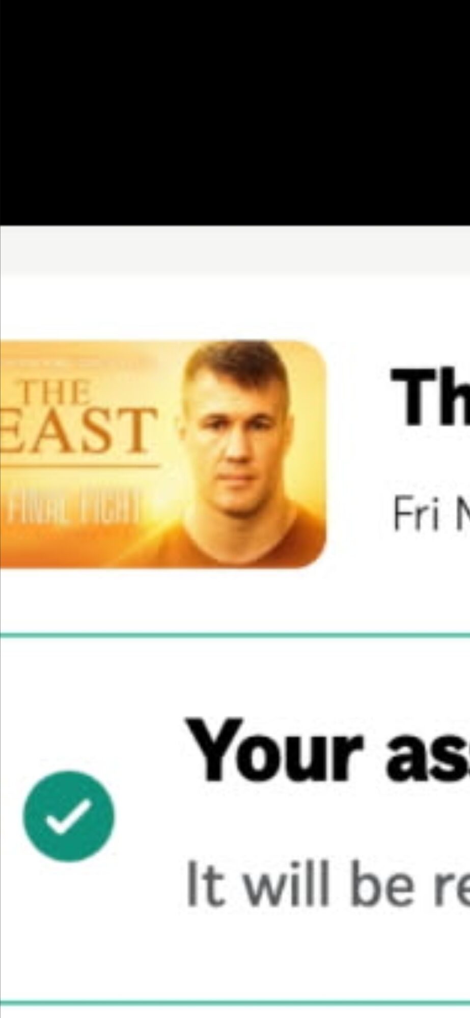 A person with short hair and a serious expression, with a background featuring the text 'The East'.
