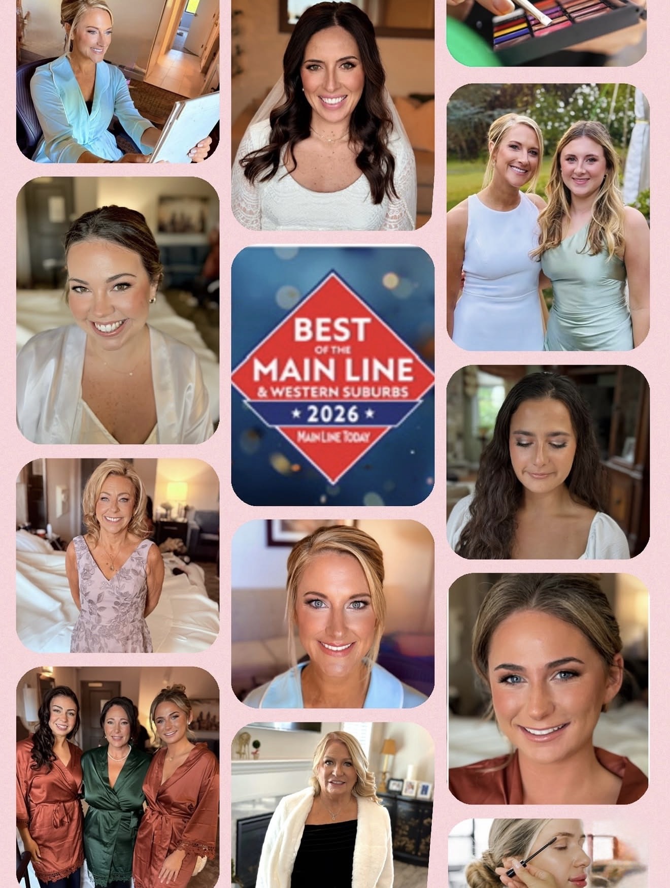 Collage of women smiling, with a central logo for Best Main Line & Western Suburbs 2026. Various indoor and outdoor backgrounds.