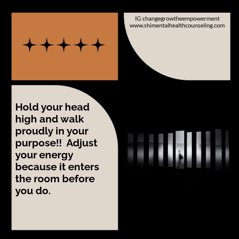Inspirational quote about holding your head high and walking proudly, with website information and a barcode, on a black background.