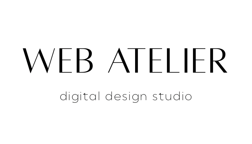 Text logo reading 'WEB ATELIER' with smaller text 'digital design studio' below.