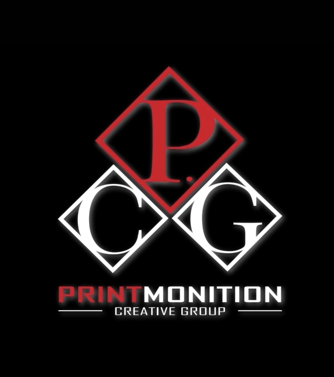 Logo with red and white geometric shapes and text, including 'PRINT MENTION' and 'CREATIVE GROUP'.