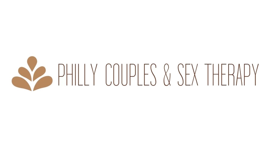 Logo with stylized plant icon and text 'PHILLY COUPLES & SEX THERAPY'.